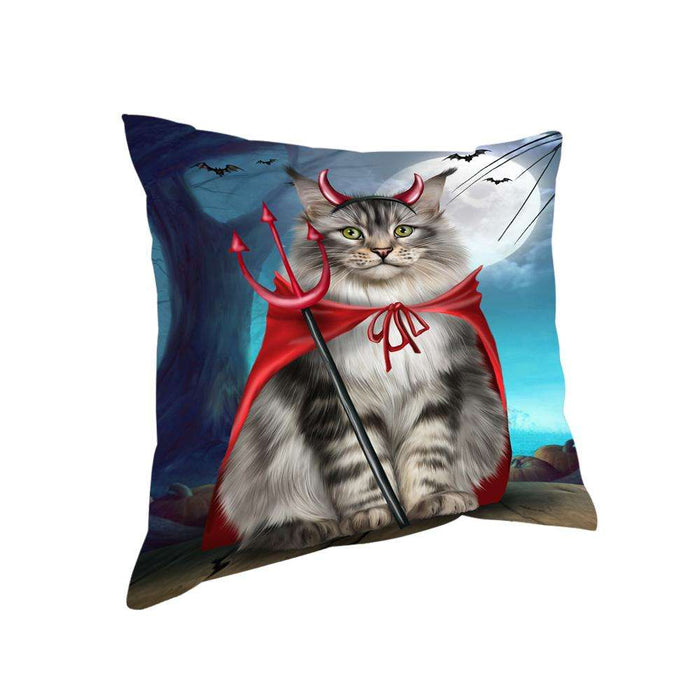 Happy Halloween Trick or Treat Maine Coon Cat Pillow PIL75152