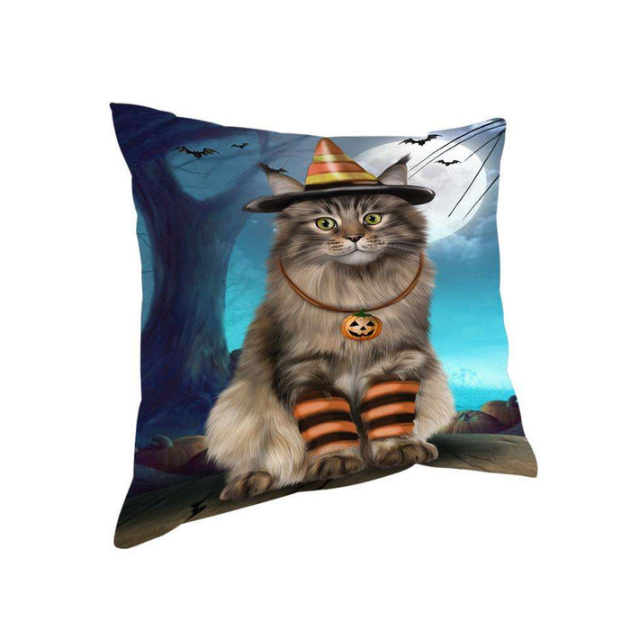 Happy Halloween Trick or Treat Maine Coon Cat Pillow PIL75156