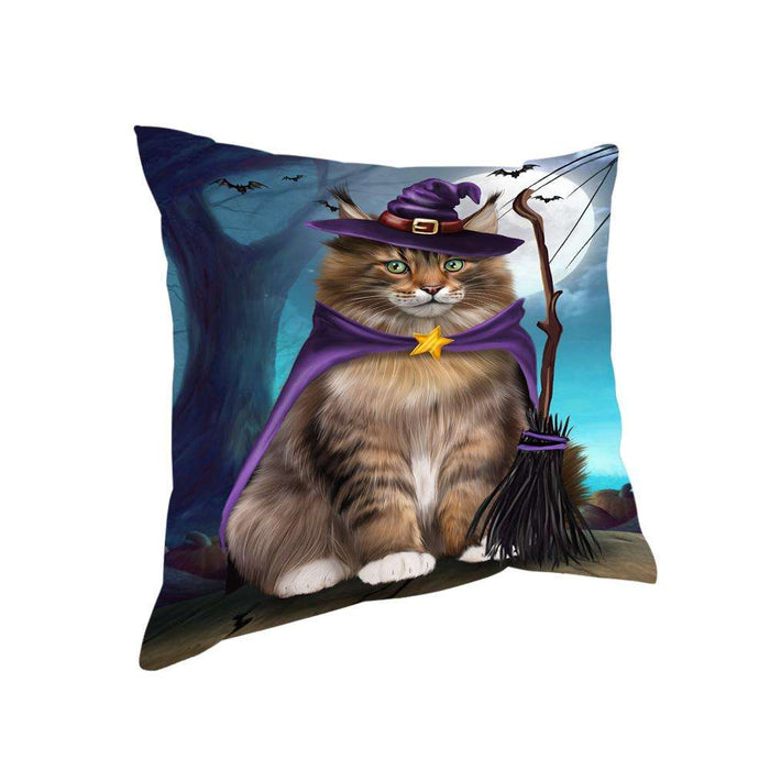 Happy Halloween Trick or Treat Maine Coon Cat Pillow PIL75164