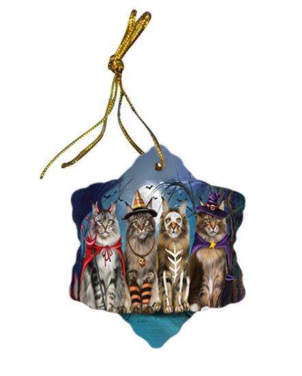 Happy Halloween Trick or Treat Maine Coon Cats Ceramic Doily Ornament DPOR54608
