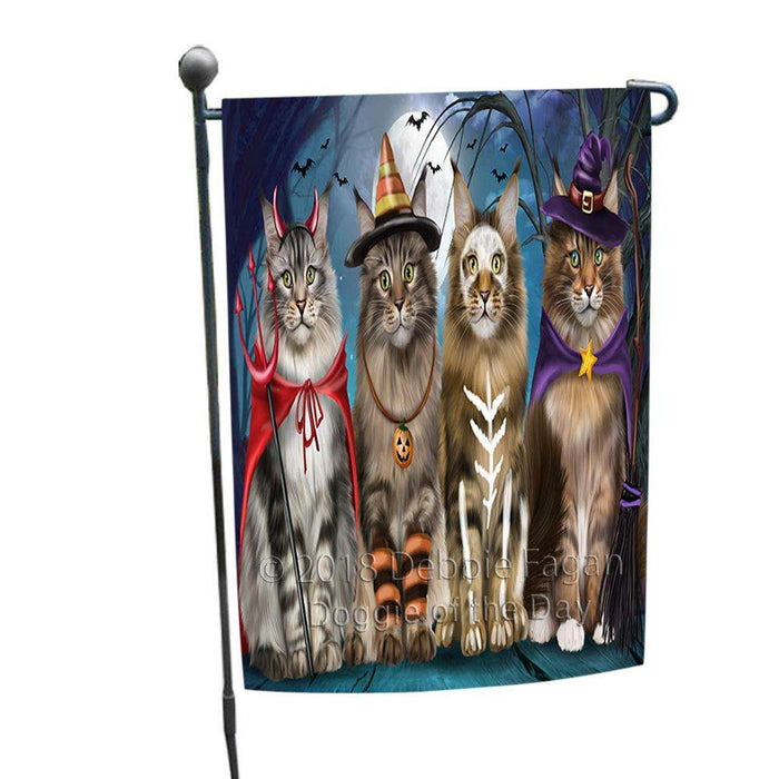 Happy Halloween Trick or Treat Maine Coon Cats Garden Flag GFLG54670