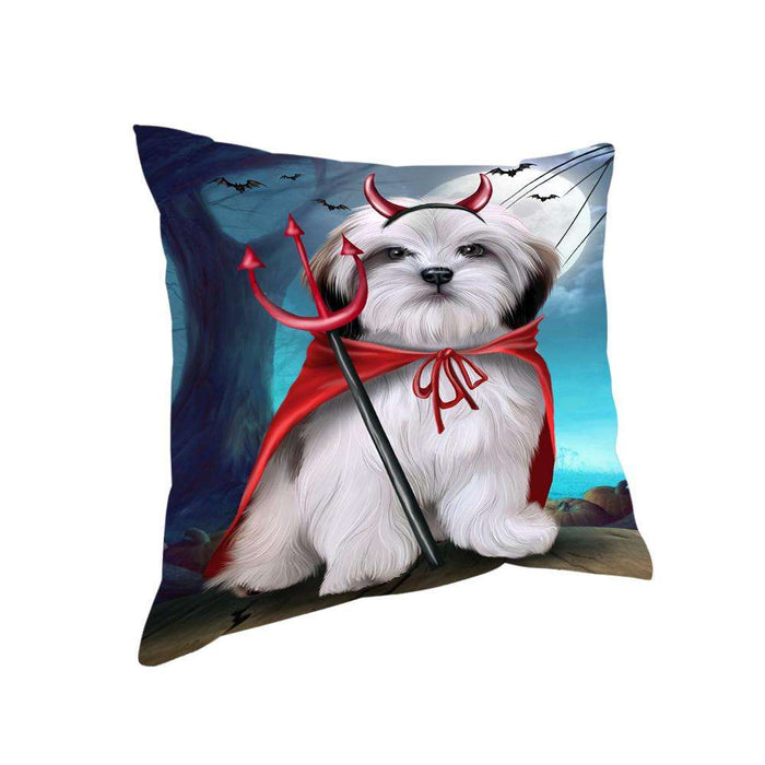 Happy Halloween Trick or Treat Malti Tzu Dog Pillow PIL75168