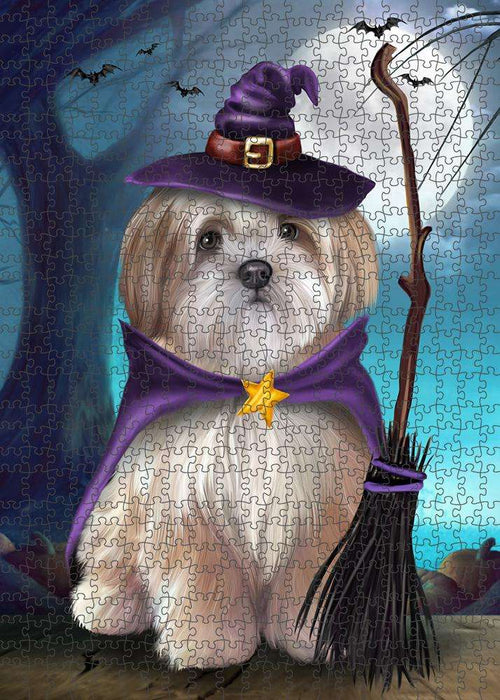Happy Halloween Trick or Treat Malti Tzu Dog Puzzle with Photo Tin PUZL85712