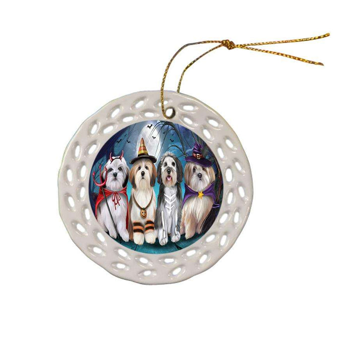 Happy Halloween Trick or Treat Malti Tzus Dog Star Porcelain Ornament SPOR54600