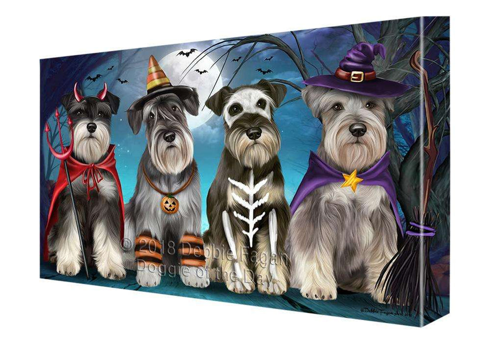 Happy Halloween Trick or Treat Miniature Schnauzer Dog Canvas Print Wall Art Décor CVS90071