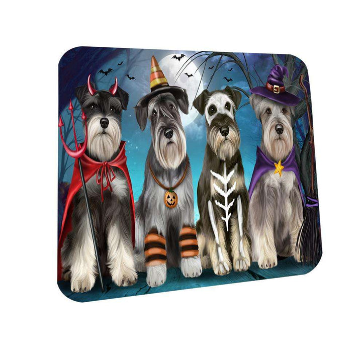 Happy Halloween Trick or Treat Miniature Schnauzer Dog Coasters Set of 4 CST52545