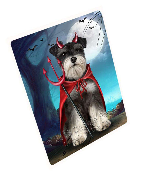 Happy Halloween Trick or Treat Miniature Schnauzer Dog Devil Large Refrigerator / Dishwasher Magnet RMAG75360