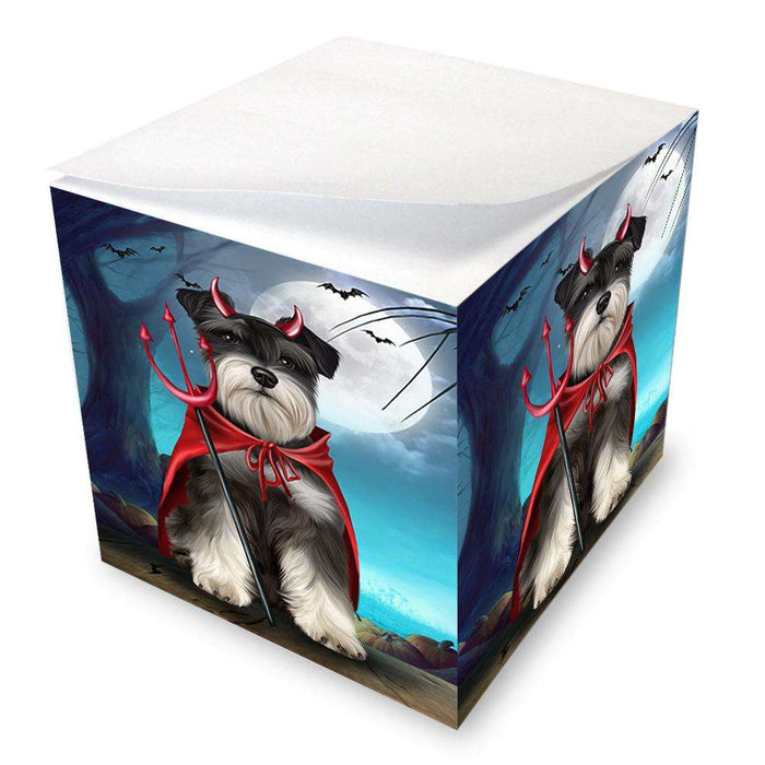 Happy Halloween Trick or Treat Miniature Schnauzer Dog Devil Note Cube NOC52529