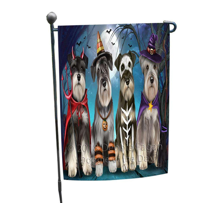 Happy Halloween Trick or Treat Miniature Schnauzer Dog Garden Flag GFLG52531