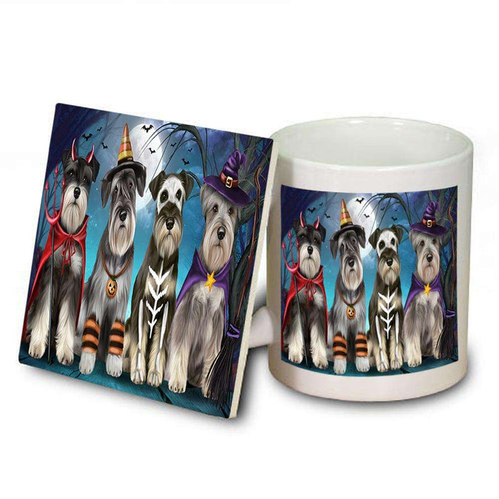 Happy Halloween Trick or Treat Miniature Schnauzer Dog Mug and Coaster Set MUC52578