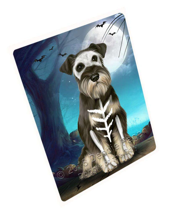 Happy Halloween Trick or Treat Miniature Schnauzer Dog Skeleton Cutting Board C61737