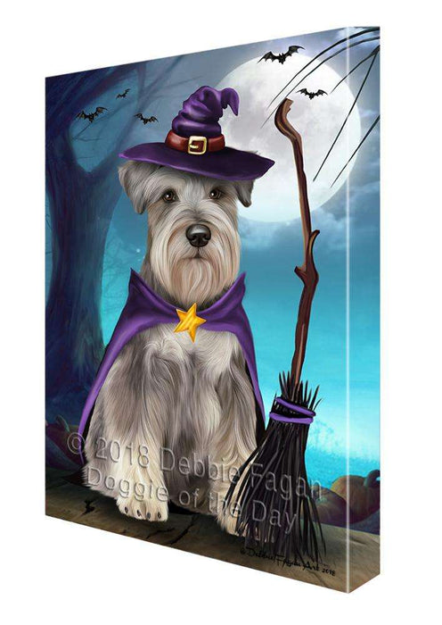 Happy Halloween Trick or Treat Miniature Schnauzer Dog Witch Canvas Print Wall Art Décor CVS89900