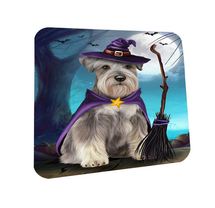 Happy Halloween Trick or Treat Miniature Schnauzer Dog Witch Coasters Set of 4 CST52526
