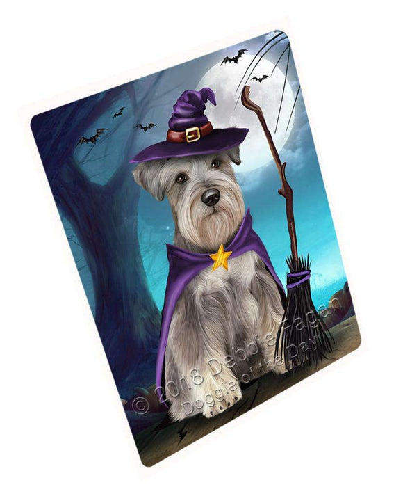 Happy Halloween Trick or Treat Miniature Schnauzer Dog Witch Large Refrigerator / Dishwasher Magnet RMAG75588