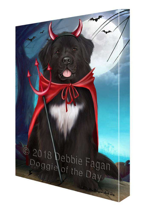 Happy Halloween Trick or Treat Newfoundland Dog Canvas Print Wall Art Décor CVS109610