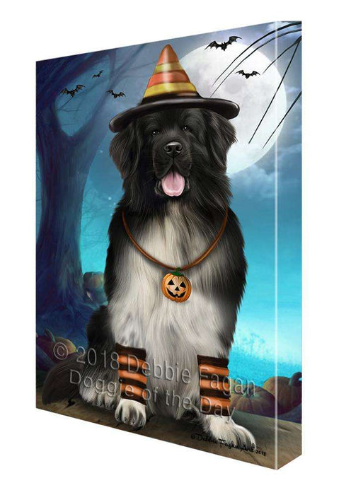 Happy Halloween Trick or Treat Newfoundland Dog Canvas Print Wall Art Décor CVS109619