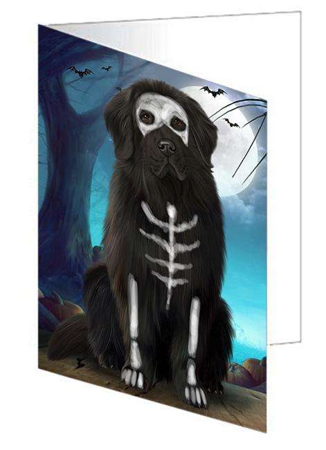 Happy Halloween Trick or Treat Newfoundland Dog Handmade Artwork Assorted Pets Greeting Cards and Note Cards with Envelopes for All Occasions and Holiday Seasons GCD67955