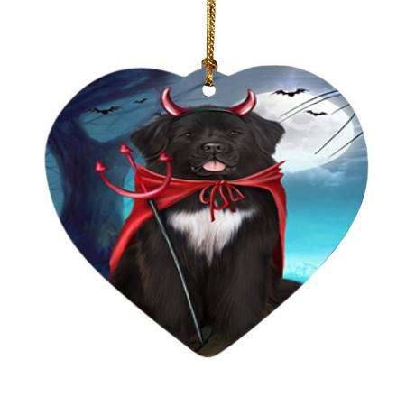 Happy Halloween Trick or Treat Newfoundland Dog Heart Christmas Ornament HPOR54640