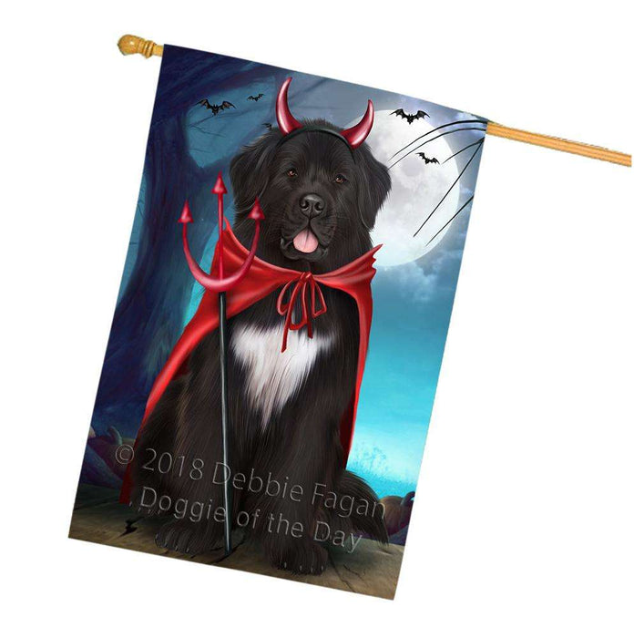 Happy Halloween Trick or Treat Newfoundland Dog House Flag FLG54838
