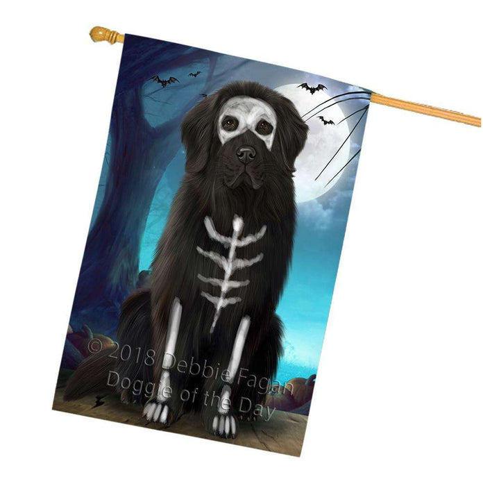 Happy Halloween Trick or Treat Newfoundland Dog House Flag FLG54840