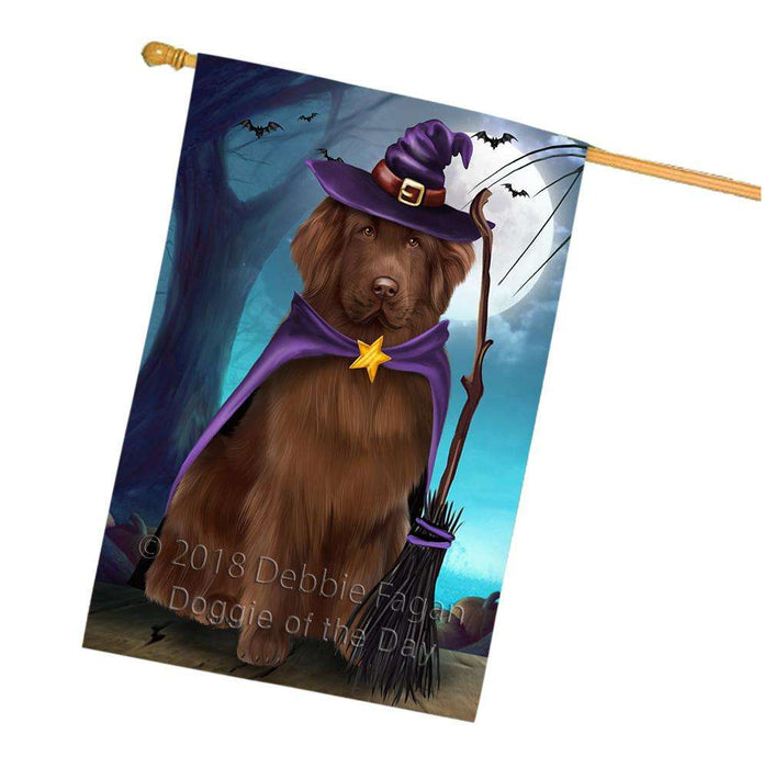 Happy Halloween Trick or Treat Newfoundland Dog House Flag FLG54841