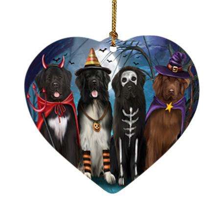 Happy Halloween Trick or Treat Newfoundlands Dog Heart Christmas Ornament HPOR54610