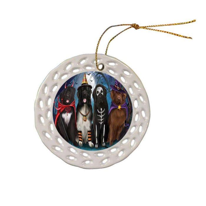 Happy Halloween Trick or Treat Newfoundlands Dog Star Porcelain Ornament SPOR54601