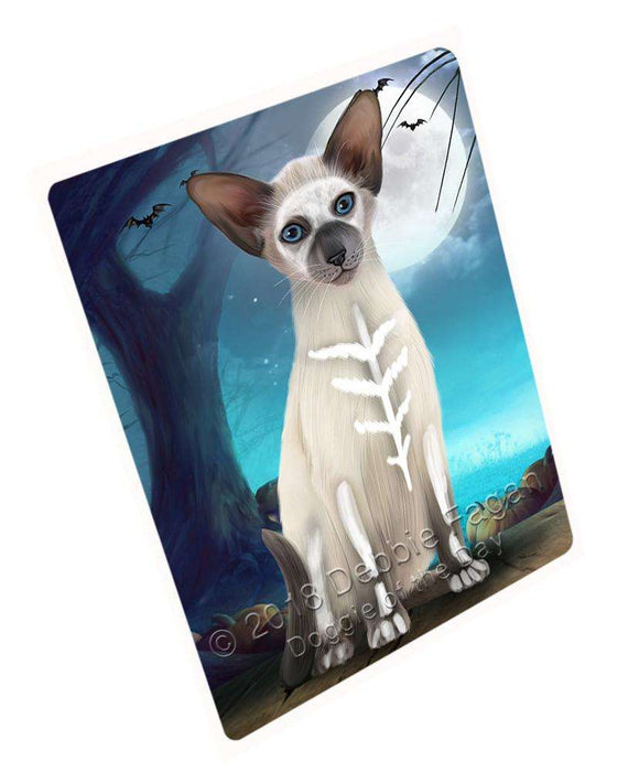 Happy Halloween Trick or Treat Oriental Blue Point Siamese Cat Large Refrigerator / Dishwasher Magnet RMAG88758