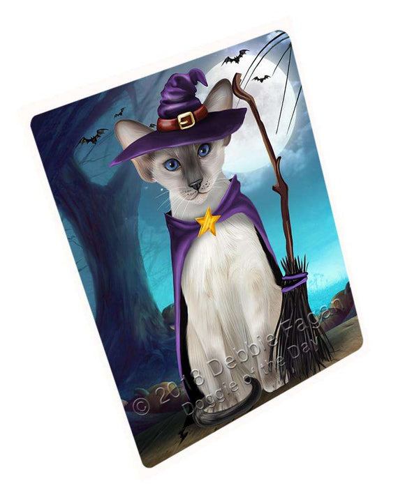 Happy Halloween Trick or Treat Oriental Blue Point Siamese Cat Large Refrigerator / Dishwasher Magnet RMAG88764