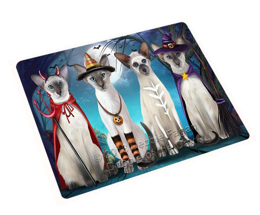 Happy Halloween Trick or Treat Oriental Blue Point Siamese Cats Cutting Board C68277