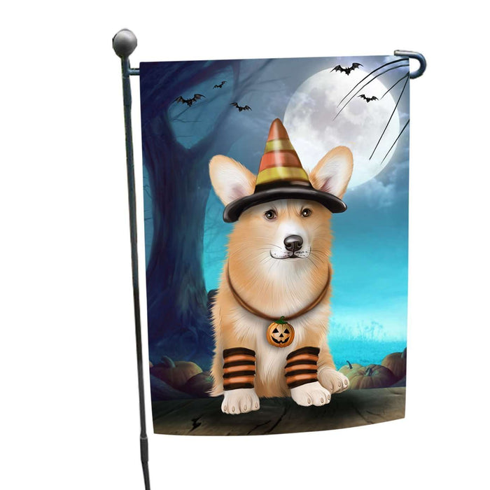 Happy Halloween Trick or Treat Pembroke Welsh Corgi Dog Candy Corn Garden Flag