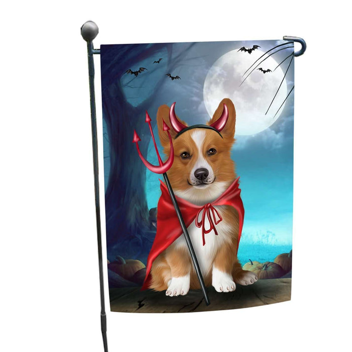 Happy Halloween Trick or Treat Pembroke Welsh Corgi Dog Devil Garden Flag