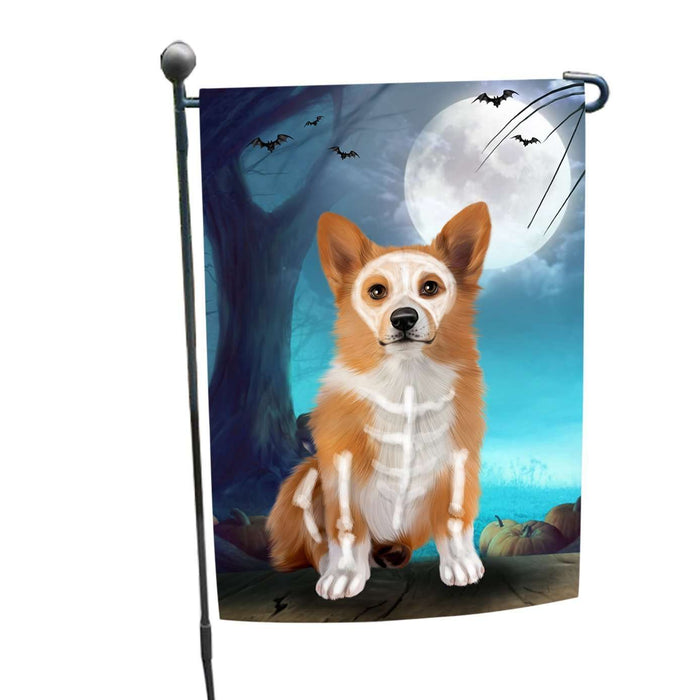 Happy Halloween Trick or Treat Pembroke Welsh Corgi Dog Skeleton Garden Flag