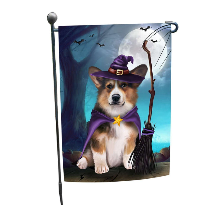 Happy Halloween Trick or Treat Pembroke Welsh Corgi Dog Witch Garden Flag