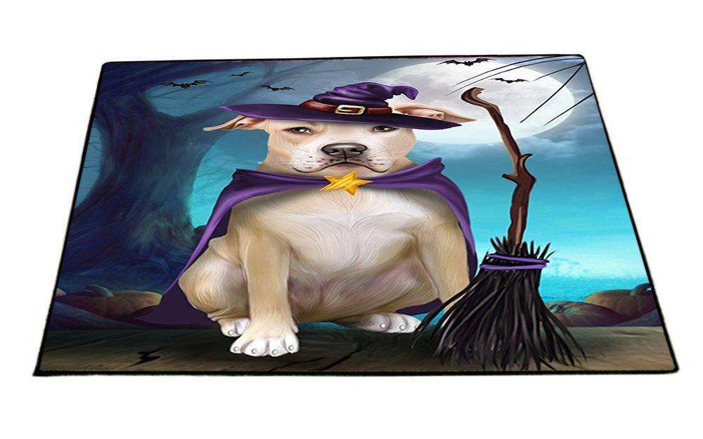 Happy Halloween Trick or Treat Pit Bull Dog Witch Indoor/Outdoor Floormat