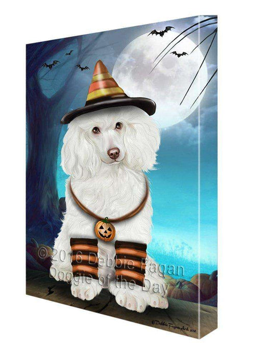 Happy Halloween Trick or Treat Poodle Corgi Dog Candy Corn Canvas Wall Art