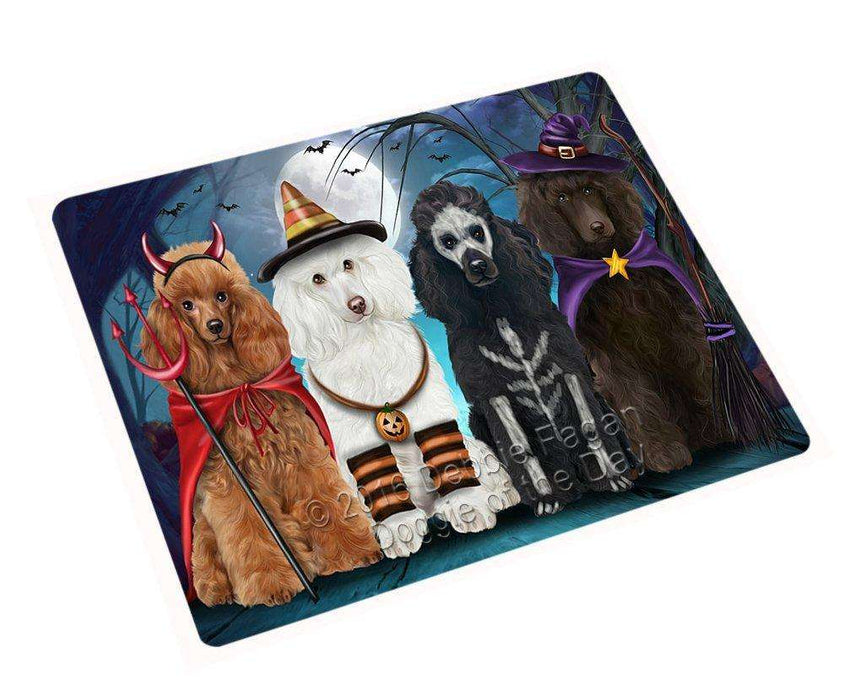 Happy Halloween Trick or Treat Poodle Dog Art Portrait Print Woven Throw Sherpa Plush Fleece Blanket