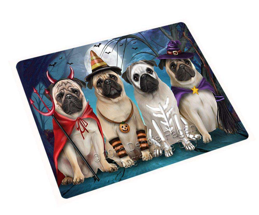 Happy Halloween Trick or Treat Pug Dog Art Portrait Print Woven Throw Sherpa Plush Fleece Blanket