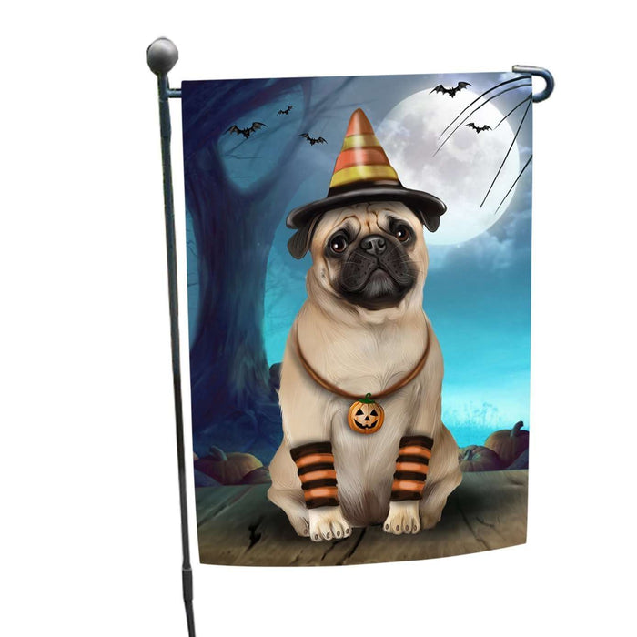Happy Halloween Trick or Treat Pug Dog Candy Corn Garden Flag