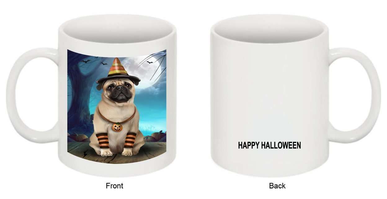 Happy Halloween Trick or Treat Pug Dog Candy Corn Mug