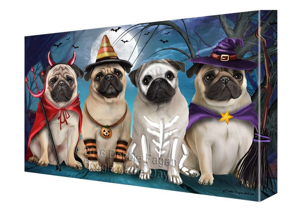 Happy Halloween Trick or Treat Pug Dog Canvas Wall Art