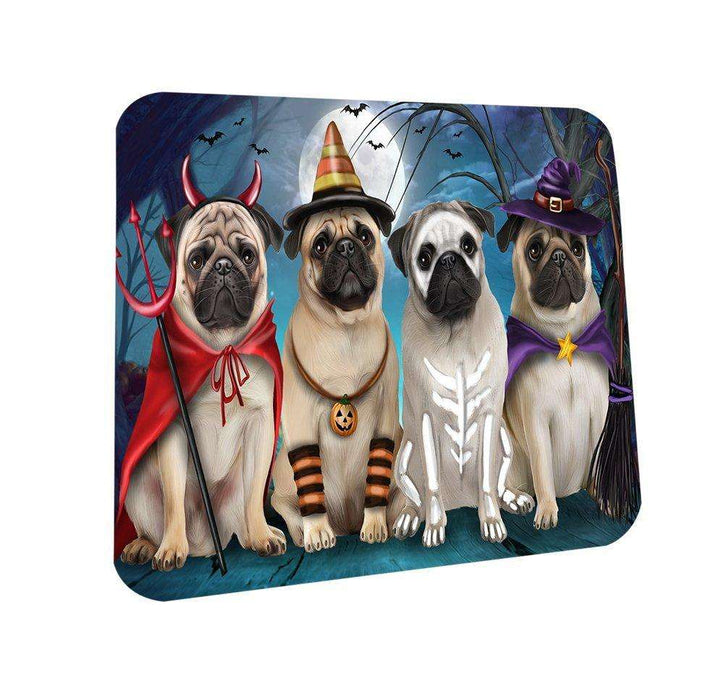 Happy Halloween Trick or Treat Pug Dog Coasters Set of 4