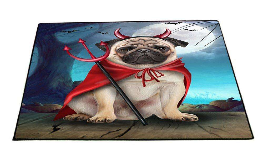 Happy Halloween Trick or Treat Pug Dog Devil Indoor/Outdoor Floormat