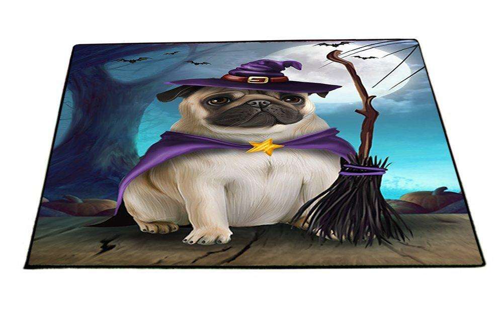 Happy Halloween Trick or Treat Pug Dog Witch Indoor/Outdoor Floormat