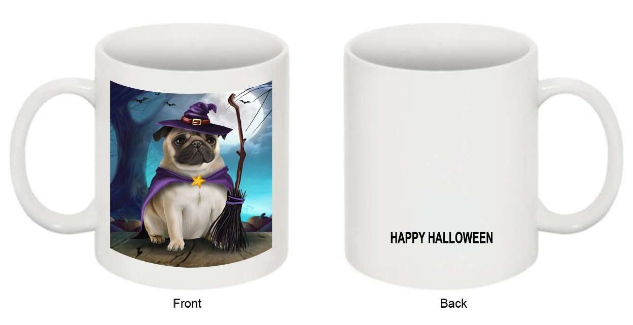 Happy Halloween Trick or Treat Pug Dog Witch Mug
