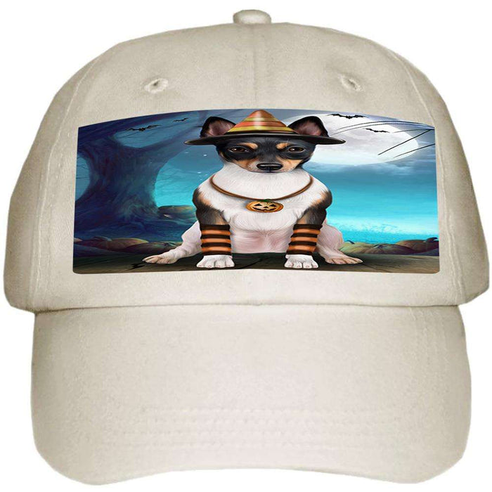 Happy Halloween Trick or Treat Rat Terrier Dog Candy Corn Ball Hat Cap HAT61266