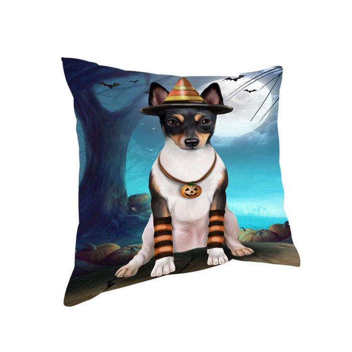 Happy Halloween Trick or Treat Rat Terrier Dog Candy Corn Pillow PIL66200