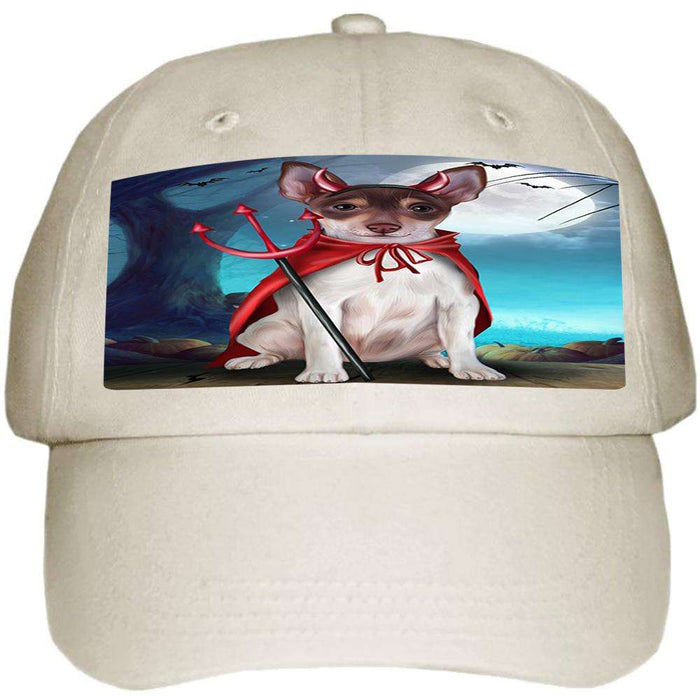 Happy Halloween Trick or Treat Rat Terrier Dog Devil Ball Hat Cap HAT61323