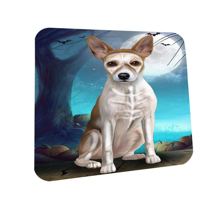 Happy Halloween Trick or Treat Rat Terrier Dog Skeleton Coasters Set of 4 CST52508