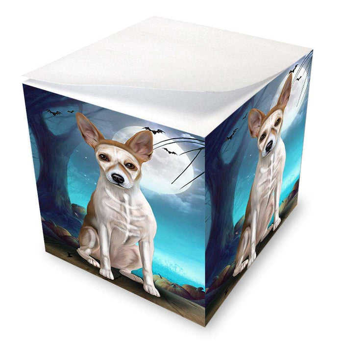 Happy Halloween Trick or Treat Rat Terrier Dog Skeleton Note Cube NOC52549